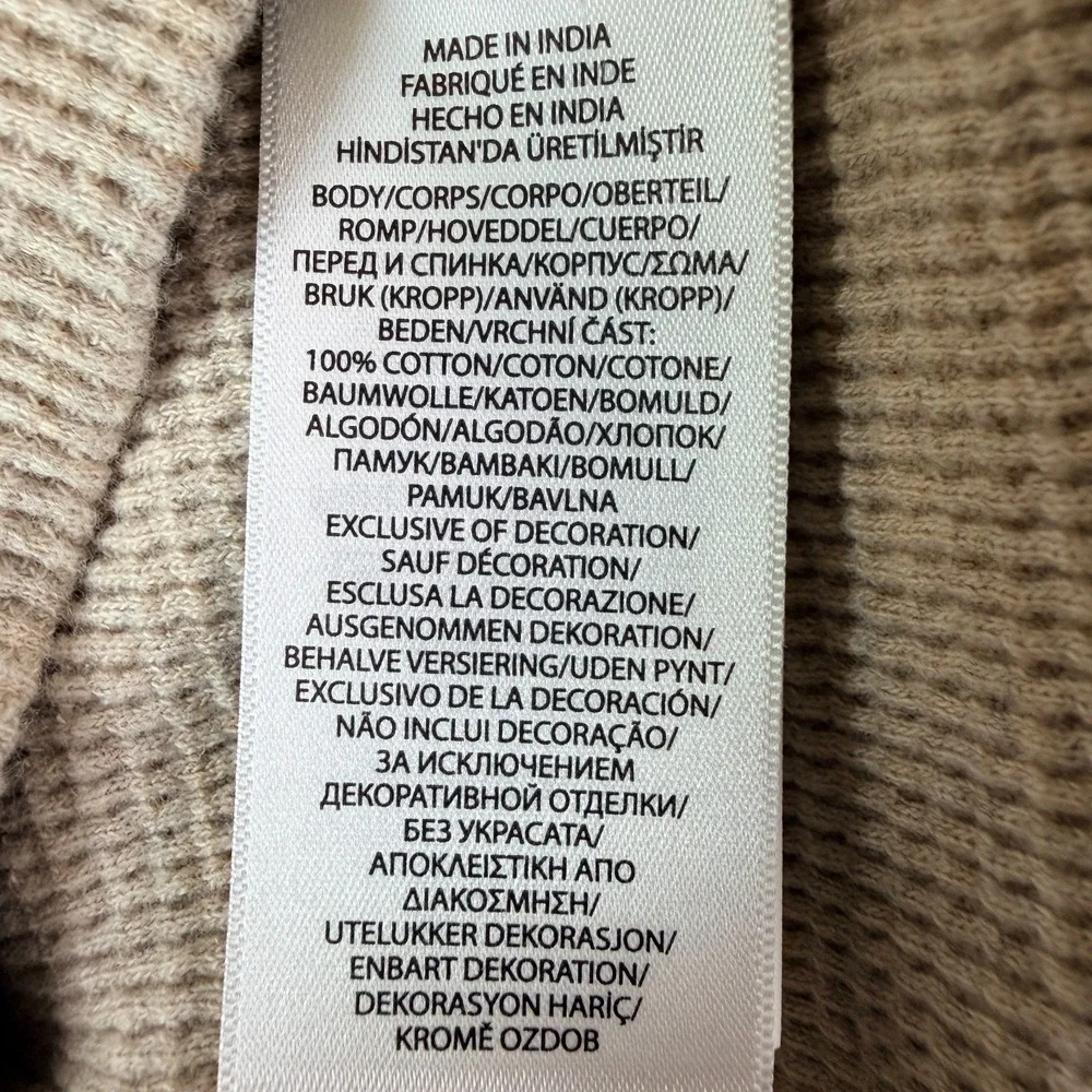 Polo‎ Ralph Lauren Shirt Mens X-Large Beige Waffle Knit Pony Logo Winter READ